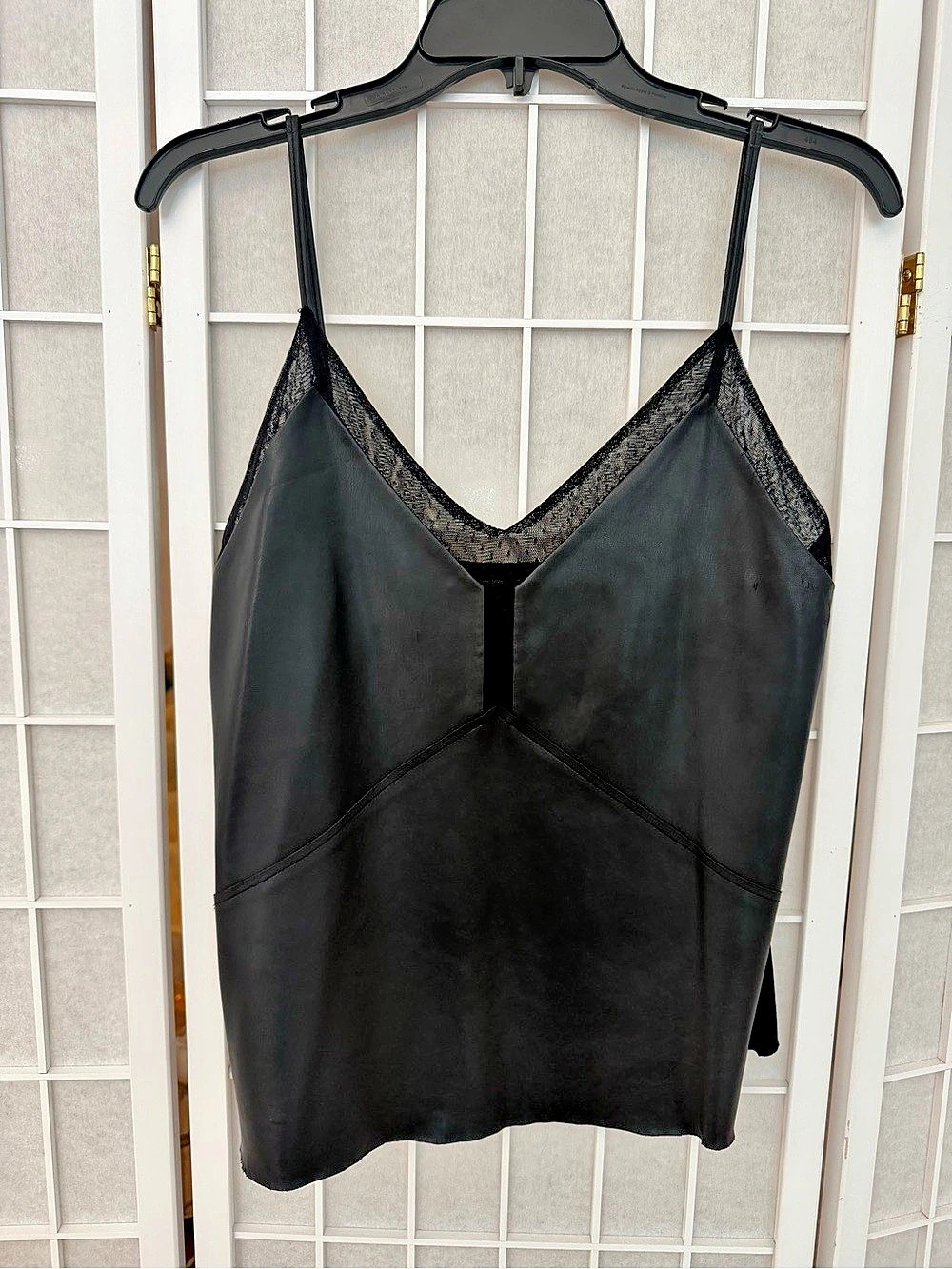 Zara Black Lace Trim Camisole Size Medium Like New